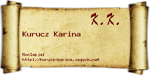 Kurucz Karina névjegykártya